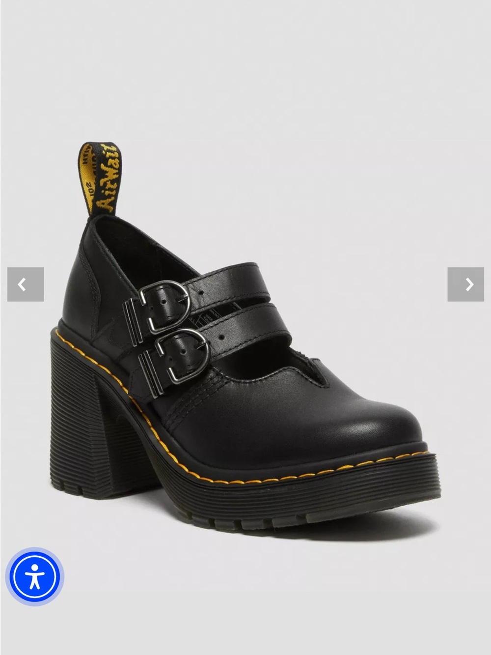 Dr. Martens Black Double-Strap Platform Block Heels - Picture 2 of 2